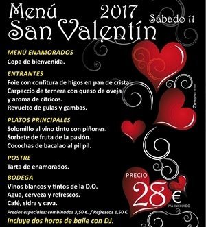 Banner Menú Hostal Valdepeñas San Valentin 2017----