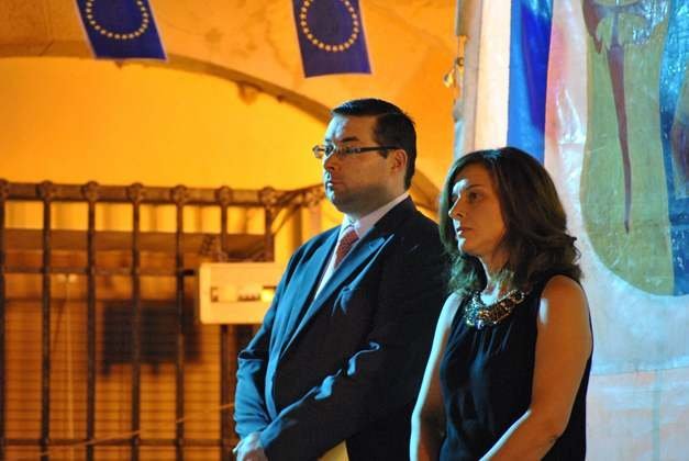 El alcalde y la pregonera Cortes Tirado en las fiestas de 2013 (Copiar)