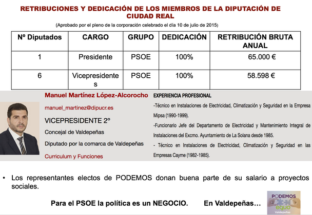 Imagen enviada por Podemos Valdepeñas Imagen enviada por Podemos Valdepeñas