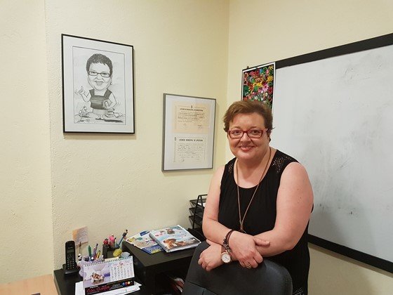 Manoli Hurtado, en una de las clases de su Academia