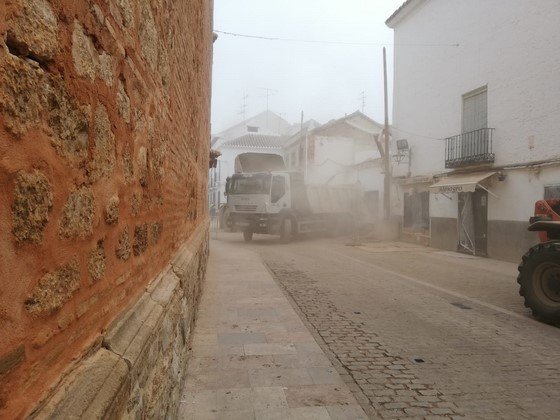 Obras en calle Feria de Almagro. Foto PP Obras en calle Feria de Almagro. Foto PP