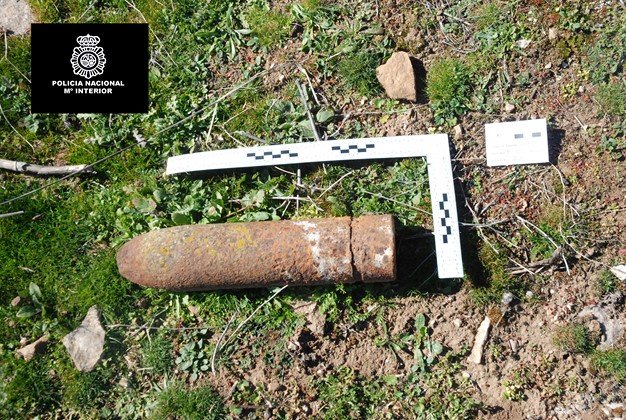 Proyectil encontrado en Alcázar de San Juan