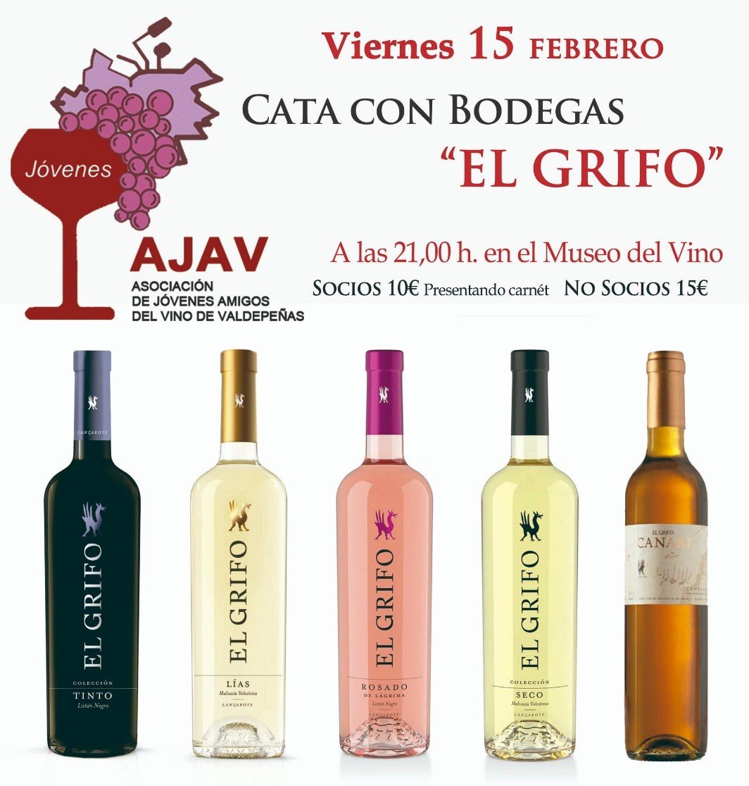 Cata Jóvenes Amigos del Vino de Valdepeñas con Bodegas El Grifo de Lanzarote Cata Jóvenes Amigos del Vino de Valdepeñas con Bodegas El Grifo de Lanzarote