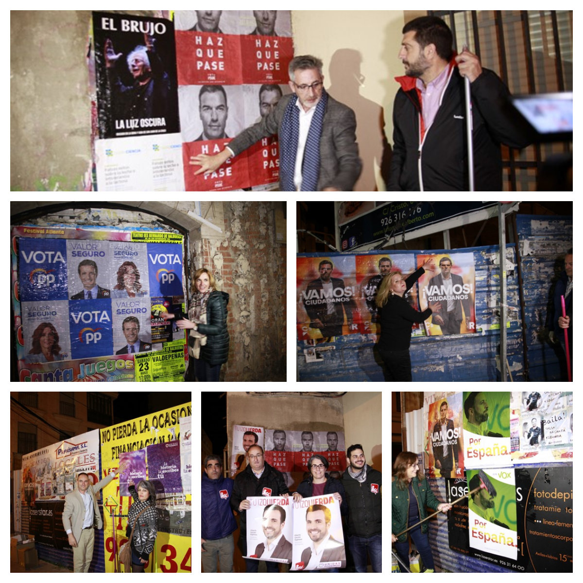 Pegada de carteles en Valdepeñas, elecciones nacionales 28 de abril Pegada de carteles en Valdepeñas, elecciones nacionales 28 de abril