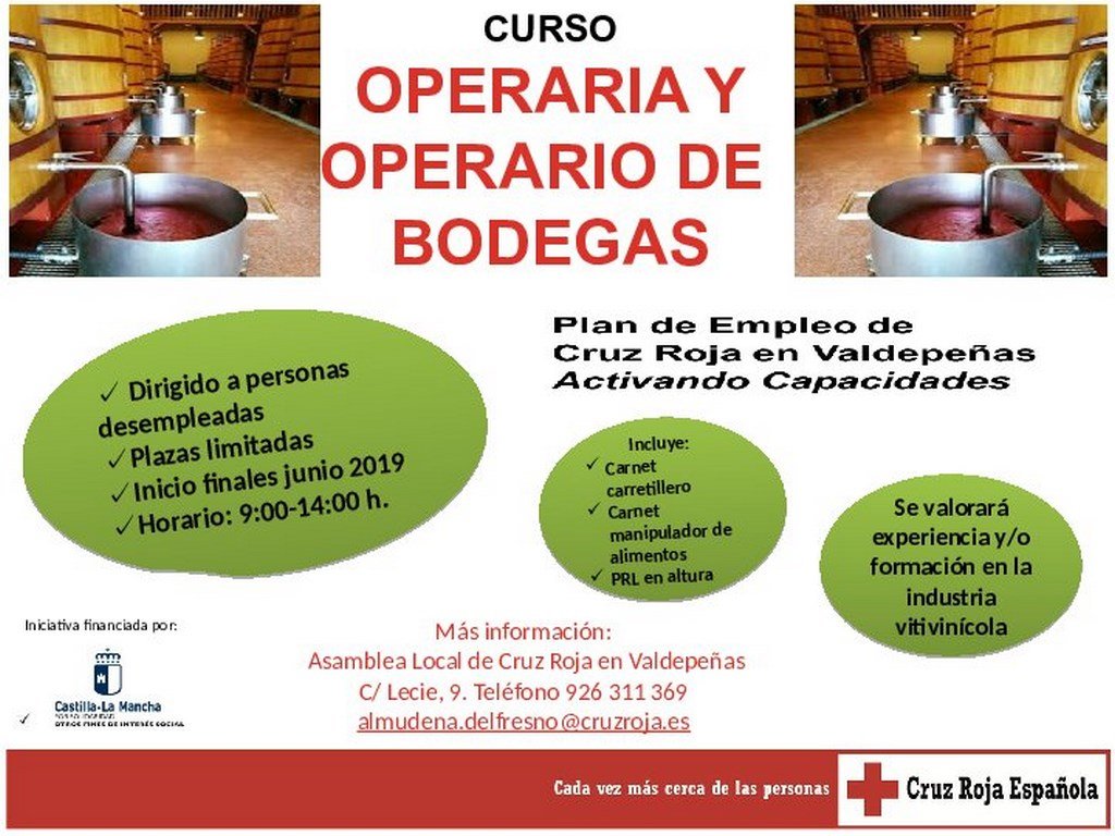 Cartel curso operario de bodegas-Valdepeñas Cartel curso operario de bodegas-Valdepeñas